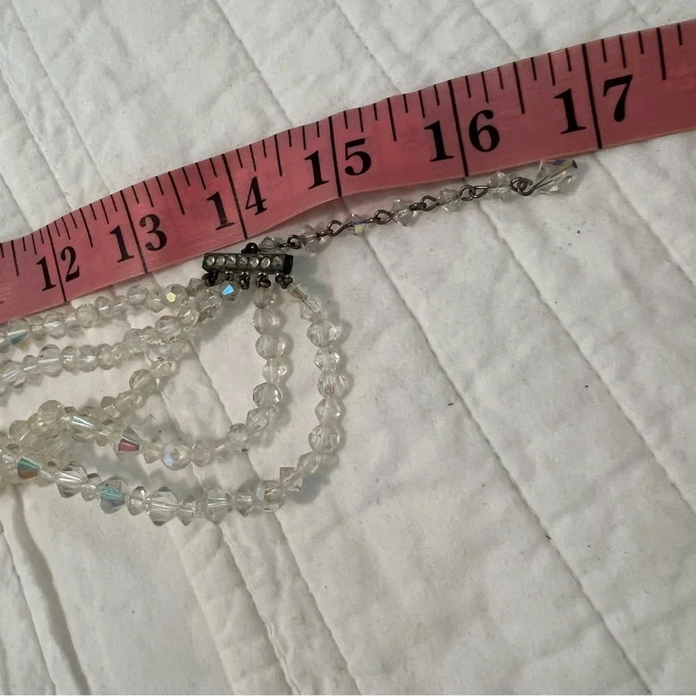 Vintage Aurora beads Five Strand Multi Layer Faceted Striking Elegant Sparkly